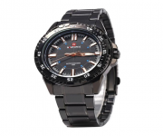 NF9054 - Black Stainless Steel Analog Watch for Men