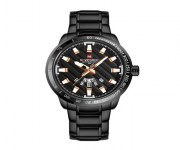 NF9090 - Black Stainless Steel Analog Watch for Men