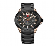 NF9084 - Black Stainless Steel Analog Watch for Men