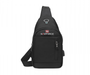NAVIFORCE NFB6801 Black Waterproof School Bag Bagpack Mens with USB Charging Function Business Laptop Backpack - Black