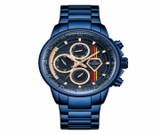 NAVIFORCE NF9184 Royal Blue Stainless Steel Chronograph Watch For Men - Royal Blue