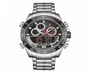 NAVIFORCE NF9188 Silver Stainless Steel Dual Time Watch For Men - Silver
