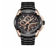 NAVIFORCE NF9183 Black Stainless Steel Chronograph Watch For Men - RoseGold & Black