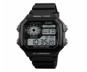 SKMEI 1299 Black Fiber Sports Digital Watch For Men - Black