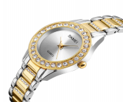SKMEI 1262 Silver & Golden Two Tone Stainless Steel Analog Watch For Women - Silver & Golden