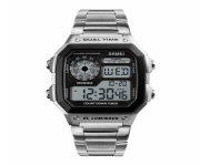 SKMEI 1335 Silver Stainless Steel Digital Watch For Men - Silver
