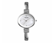 SKMEI 1409 Silver Stainless Steel Analog Watch For Women - White & Silver