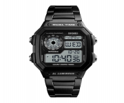SKMEI 1335 Black Stainless Steel Digital Watch For Men - Black