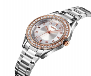 SKMEI 1534 Silver Stainless Steel Analog Watch For Women - Rose Gold & Silver