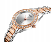 SKMEI 1262 Silver & Rose Gold Two Tone Stainless Steel Analog Watch For Women - Silver & Rose Gold