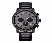 CURREN 8315 Black Stainless Steel Chronograph Watch For Men - Black