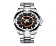 CURREN 8359 Silver Stainless Steel Analog Watch For Men - Black & Silver