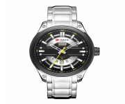 CURREN 8319 Silver Stainless Steel Analog Watch For Men - Black & Silver
