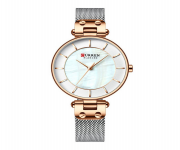 CURREN 9056 Silver Mesh Stainless Steel Analog Watch For Women - RoseGold & Silver