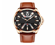 CURREN 8379 Chocolate PU Leather Analog Watch For Men - RoseGold & Chocolate