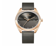 NAVIFORCE NF5015 Black Mesh Stainless Steel Analog Watch For Women - RoseGold and Black