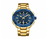 NAVIFORCE NF9176 Golden Stainless Steel Analog Watch for Men - Royal Blue and Golden | Buy Now on E-Commerce Site