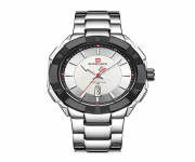 NAVIFORCE NF9176 Silver Stainless Steel Analog Watch for Men - Black and Silver | Shop Now at [E-commerce website name]
