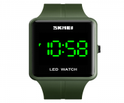 SKMEI 1541 Green PU LED Watch For Men - Green