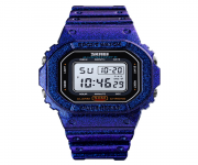 SKMEI 1608 Purple PU Digital Watch For Unisex - Purple