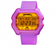 SKMEI 1623 Purple PU Digital Watch For Unisex - Purple