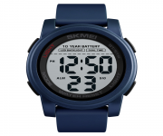 SKMEI 1564 Navy Blue PU Digital Watch For Unisex - Navy Blue