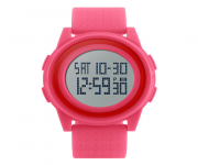 SKMEI 1206 Pink PU Digital Watch For Unisex - Pink