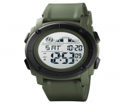SKMEI 1576 Army Green PU Digital Watch For Unisex - Army Green