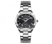 SKMEI 1620 Silver Stainless Steel Analog Watch For Women - Black & Silver