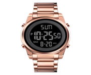 SKMEI 1611 RoseGold Stainless Steel Digital Watch For Unisex - RoseGold