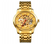 SKMEI 9222 Golden Stainless Steel Automatic Watch For Men - Golden