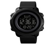 SKMEI 1540 Black PU Digital Watch For Unisex - Black
