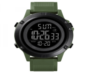 SKMEI 1508 Army Green PU Digital Watch For Unisex - Black & Army Green
