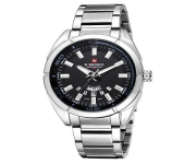 NAVIFORCE NF9038 Silver Stainless Steel Analog Watch for Men - Black & Silver