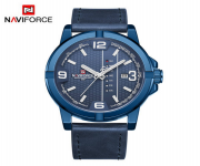 NAVIFORCE NF9177 Navy Blue PU Leather Analog Watch For Men - Royal Blue & Navy Blue
