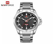 NAVIFORCE NF9161 Silver Stainless Steel Analog Watch for Men - Black & Silver