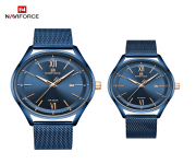 NAVIFORCE NF3013 Royal Blue Mesh Stainless Steel Analog Watch For Couple - Royal Blue