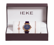 IEKE K201 Galaxy Purple Mesh Stainless Steel Analog Watch For Women - Navy Blue & Purple