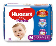 Huggies Dry Medium Pant Diaper 6-12Kg - 64 Pcs | Buy Online from Malaysia's Trusted Supplier
