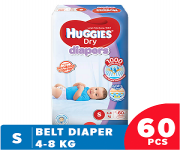 Huggies Dry Belt Diaper (Small-60 pcs, 4-8 KG) - High-Quality Malaysian Baby Diapers