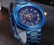 NAVIFORCE NF9141 Royal Blue Stainless Steel Chronograph Watch For Men - Royal Blue