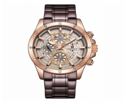 NAVIFORCE NF9149 Purple Magenta Stainless Steel Chronograph Watch For Men - RoseGold & Purple Magenta