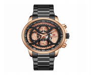 NAVIFORCE NF9150 Black Stainless Steel Chronograph Watch For Men - RoseGold & Black