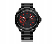 NAVIFORCE NF9069 Black Stainless Steel Chronograph Watch For Men - Black & Red