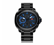 NAVIFORCE NF9069 Black Stainless Steel Chronograph Watch For Men - Black & Blue