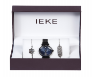 IEKE 88048 Black Mesh Stainless Steel Analog Watch For Women - Navy Blue & Black