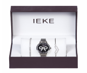 IEKE 88056 Rope Silver Mesh Stainless Steel Analog Watch For Women - Black & Silver