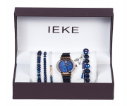 IEKE 88057 Royal Blue Mesh Stainless Steel Analog Watch For Women - RoseGold & Royal Blue