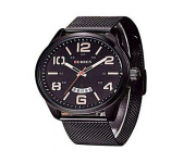 Black Stainless Steel Analog Wrist Watch For Men