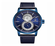NAVIFORCE NF3005 Navy Blue PU Leather Chronograph Watch For Men - Royal Blue & Navy Blue